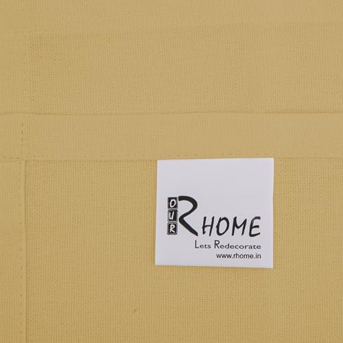 Image of R home Solid Cotton Table Napkins, Soft Cloth Napkins for Dining Table, Reusable & Washable, Ideal for Formal Dining, Cocktail Nights, Weddings, Home Bar & Table Decor (6, Mustard)