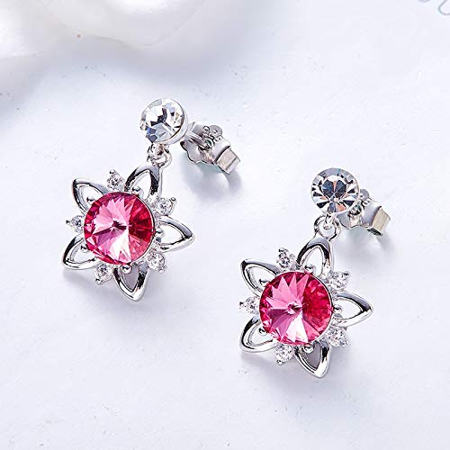 Boucles d'oreilles cristaux forme fleur argent pour look chic - 5