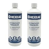 Hexeal Hydrogen Peroxide 2L – 2 x 1L Bottles of 3% Hydrogen Peroxide – Multipurpose Cleaner, Disinfectant and Stain Remover