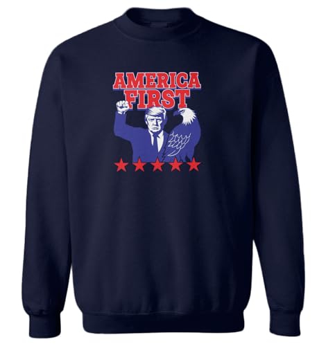 Haase Unlimited America First - Patriotic American Toddler Fleece Crewneck Sweater