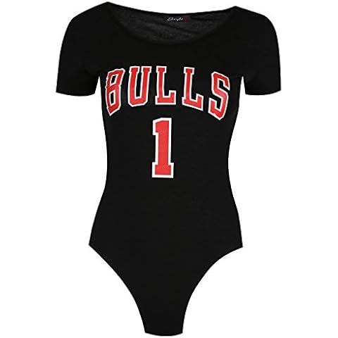 Be Jealous Bulls 1 Print Bodysuit Top Cover