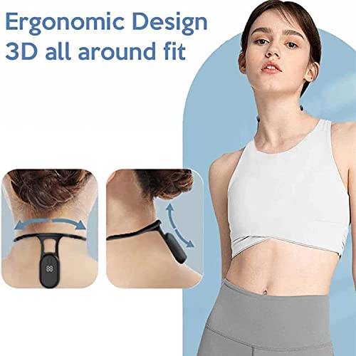 MATISUN Ultrasonic Portable Lymphatic Soothing Body Shaping Neck Instrument, with Real-Time Monitoring Smart Vibration Reminder, Posture Corrector for Women, Men (Black)