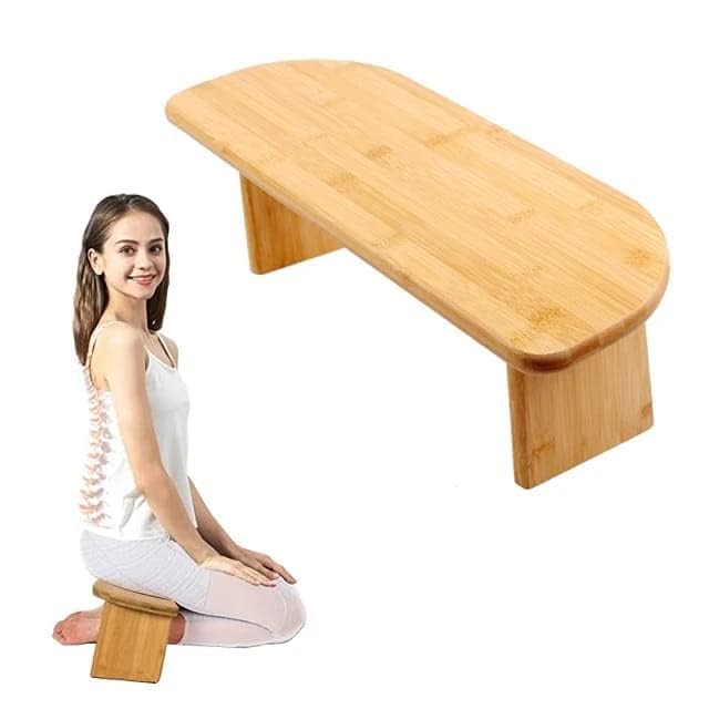 VK HANDICRAFT Portable Natural Wood Folding Bench Meditation