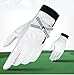 PSUFURV Anti-Slip Sports Golf Gloves for Women - White Genuine Sheepskin Glove for Training - Suitable for Ladies Sports Golf, Fitness (21#)