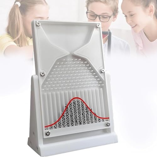 Galton Board Experiment Model, Physics Lab Teaching Tool，Normal Distribution Mathematical Model, Desk Toy, Inspire Curiosity, 12 * 18cm, for Educators Students(White)