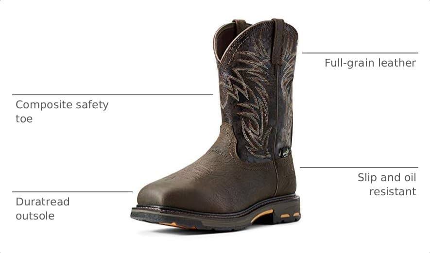 Image of Ariat Men's Workhog Wide Square Toe Metguard Waterproof Composite Toe Work Boot