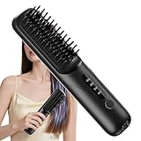 Drahtlose Haarglättungsbürste, Werkzeug zum Glätten / | Glättbürste mit negativen Ionen | für Wohnung, Salon, Reisen, Arbeits-Umzug, Männer, Frauen,