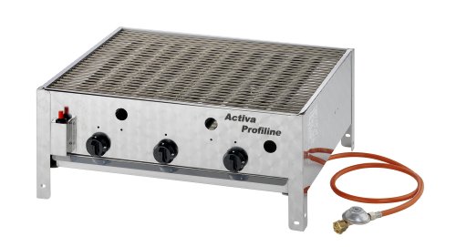 ACTIVA Rostiera a 3 fuochi con griglia, Argento
