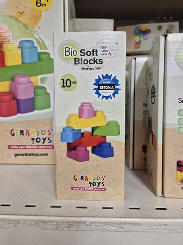 GERARDO'S Motorikspielzeug Bunte Weiche Bausteine zum Stapeln und Türme Bauen - Bauklötze für 6 Monate Oder Mehr, für Kreativität und Spielerisches Lernen, BPA-FREI (Blocks, 10, Stück)