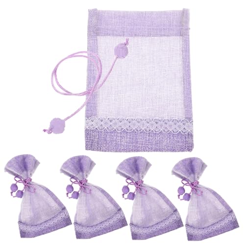 MOTHNUR 5個 ラベンダー空香包バッグ 軽量耐久ガーゼリネン製 コンパクト収納用サシェポーチ 衣類や車内など多用途対応