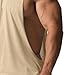 Mens Drop Armhole Tank Top Male Workout Cut Off Sleeveless Shirts Muscle Cut Off Tank Tops for Men (Apricot,Medium)