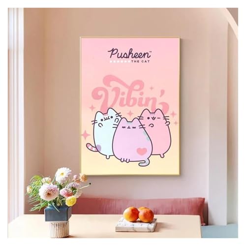 Affiche imprimée sur toile chat d'anime 30x40cm décoration murale - 2
