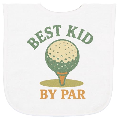 inktastic Best Kid By Par Golf Ball Motif Baby Terry Cloth Bib