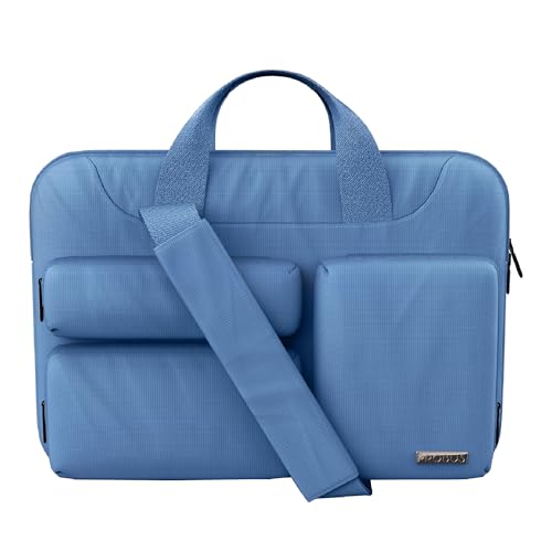 Image of Probus 360 Protective Laptop Shoulder Bag for 14 Inch Laptop /MacBook /Chromebook /Notebook Water Resistant Sleeve Case Cover Office Bag - Sky Blue