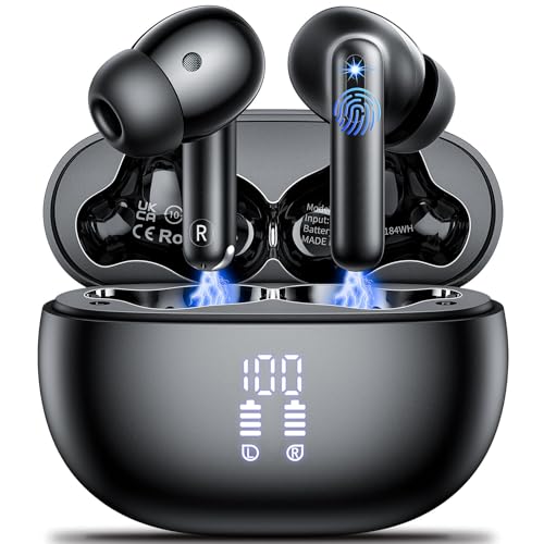 Wireless Earbuds,Wireless Headphones Bluetooth 5.3 with HiFi Stereo Deep Bass wireless Earphones in Ear LED Display HiFi Stereo 42H Playtime Bluetooth Earbuds Touch Control Black Wireless Earbuds,Wireless Headphones Bluetooth 5.3 with HiFi Stereo Deep Bass wireless Earphones in Ear LED Display HiFi Stereo 42H Playtime Bluetooth Earbuds Touch Control Black