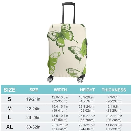 Lime Green Butterfly Luggage Cover Washable Elastic Suitcase Cover, Anti Scratch Personalized Suitcase Protectors, Fashion Baggage Covers For Travel2