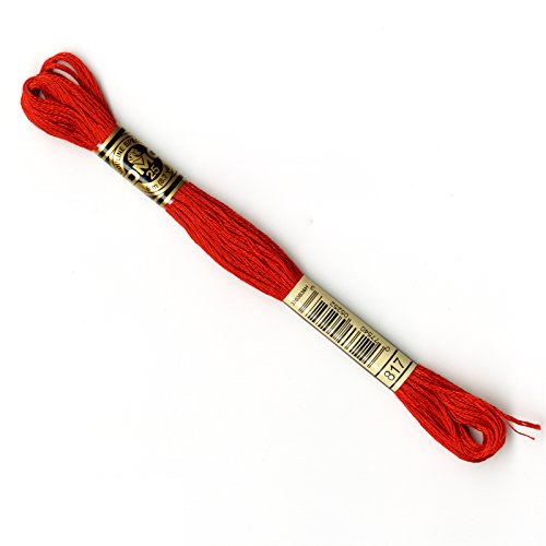 3 x DMC Threads/Skeins Mouline Stranded Cotton Cross Stitch 8 Metres - Number 817