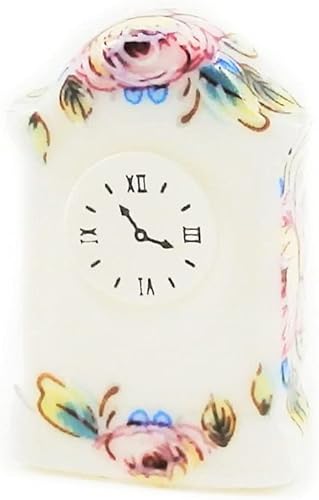 Melody Jane Dollhouse - Reloj de cerámica con manto floral blanco, accesorio a escala 1:12