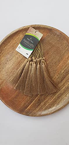 Image of Zippy Flora Handmade Long Zari Tassels - Pack of 10 | Elegant Copper Decorative Tassels for DIY Wall Crafts, Home Decor, Dream Catchers, Macrame Projects & Creative Handmade Art