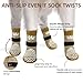 PUPTECK Anti Slip Dog Socks 2 Pairs with Double Grippers for Hardwood Floors, Shoes for Hot/Cold Pavement, Boots & Paws Protectors to Prevent Licking, Traction Booties for Senior Small Large Dogs