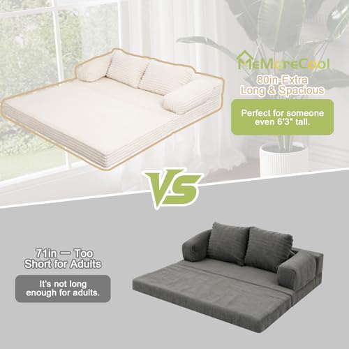 Colchón plegable beige convertible en sofá para sala de estar 7