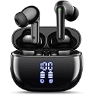 Fones de Ouvido Bluetooth sem Fio, Display Digital LED, Controle por Toque, Estojo de Carregamento, Preto
