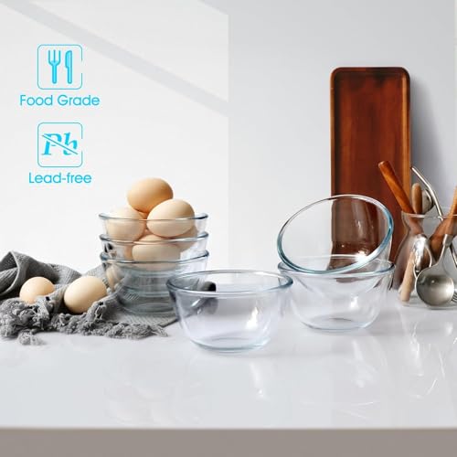 Image of PrimeWorld 5 inch All-Purpose Set of 6 Pc Mixing Bowl & Serving Round Glass Bowl Items, Serving Bowl, Snack & Soup for Kitchen & Dining for Daily Use Hotel Restaurants Home Kitchens
