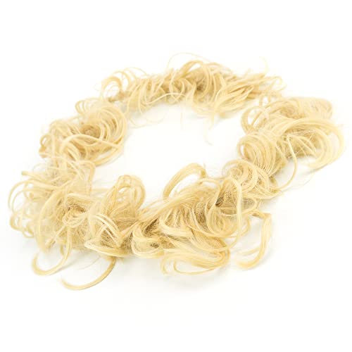 IMISSU Large Size Hairpiece Curly Messy Hair Bun Wrap Scrunchies Elastic Hair Band Donut Updo Chignon Hair Extension Piece for Women Girl (Blonde) - Image 2