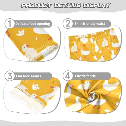 KLL Cute Goose Cartoon Little Girls Active Leggings Soft High Waisted Activewear Sports3