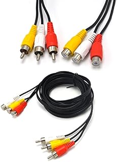 Padarsey 3.5 mm to RCA AV Camcorder Video Cable,3.5mm Male to 3RCA Male Plug Stereo Audio Video AUX Cable for Smartphones,MP3, Tablets,Speakers,Home Theater (3.5 Straight to 3 RCA 1.5m)