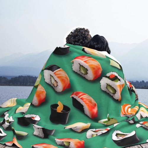 Couverture sushi canapé pour soirée télé cocooning plaid flanelle - 8