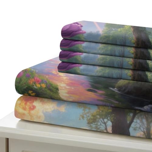Housse de couette tulipe 3D microfibre facile à laver avec taie d'oreiller