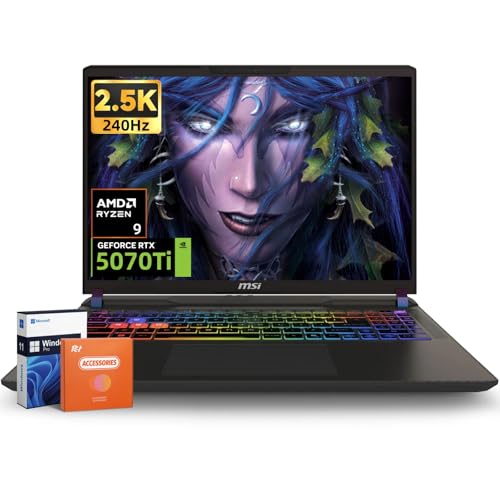 MSI Vector 16 �Q�[�~���O�m�[�g�p�\�R�� 16�C���` 240Hz 2560x1600 QHD+ LCD�f�B�X�v���C�ANVIDIA RTX 5070Ti 12GB GDDR7�AAMD Ryzen 9 8940HX (�ő�5.3GHz�A80MB�L��