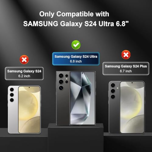 Image of Uyiton 2 Pack Screen Protector for Samsung Galaxy S24 Ultra (6.8-inch Curved Display) | HD Clear Flexible Film | Bubble-Free Easy Installation Kit | Scratch Resistant | Case Friendly