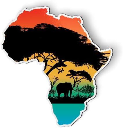 AK Wall Art Africa Colorful Continent Shape African Nature - Magnet - Car Fridge Locker - Select Size