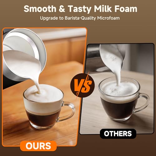 Image of Milk Frother and Steamer 6-in-1 Electric Milk Frother 420ml /14.2oz Automatic Hot and Cold Foam Maker with Temp Contro Milk Warmer for Latte Cappuccino Macchiato Hot Chocolate Yogurt