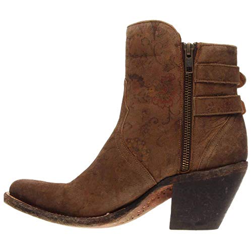 Lucchese Bootmaker Women's Catalina-Brown Floral Printed Shortie Ankle Bootie4