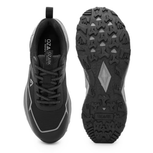 Image of Red Tape Ozark Green & Black Trekking Shoes for Men | High-Top Outdoor