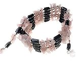 Gesamtlänge ca. 112 cm GamePoint Edler multifunktionaler Magnetschmuck Magnetkette Armband mit Rosenquarz