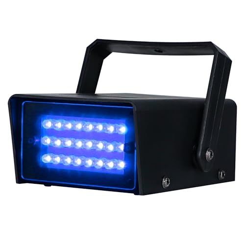 Image of ENUOLI Mini LED Strobe Light Blue Color 24 Super Bright LED Party Light | Variable Speed Control Mini LED Strobe Light for Christmas Club Stage Light Effect DJ Disco Bar Party Halloween(Blue Color)
