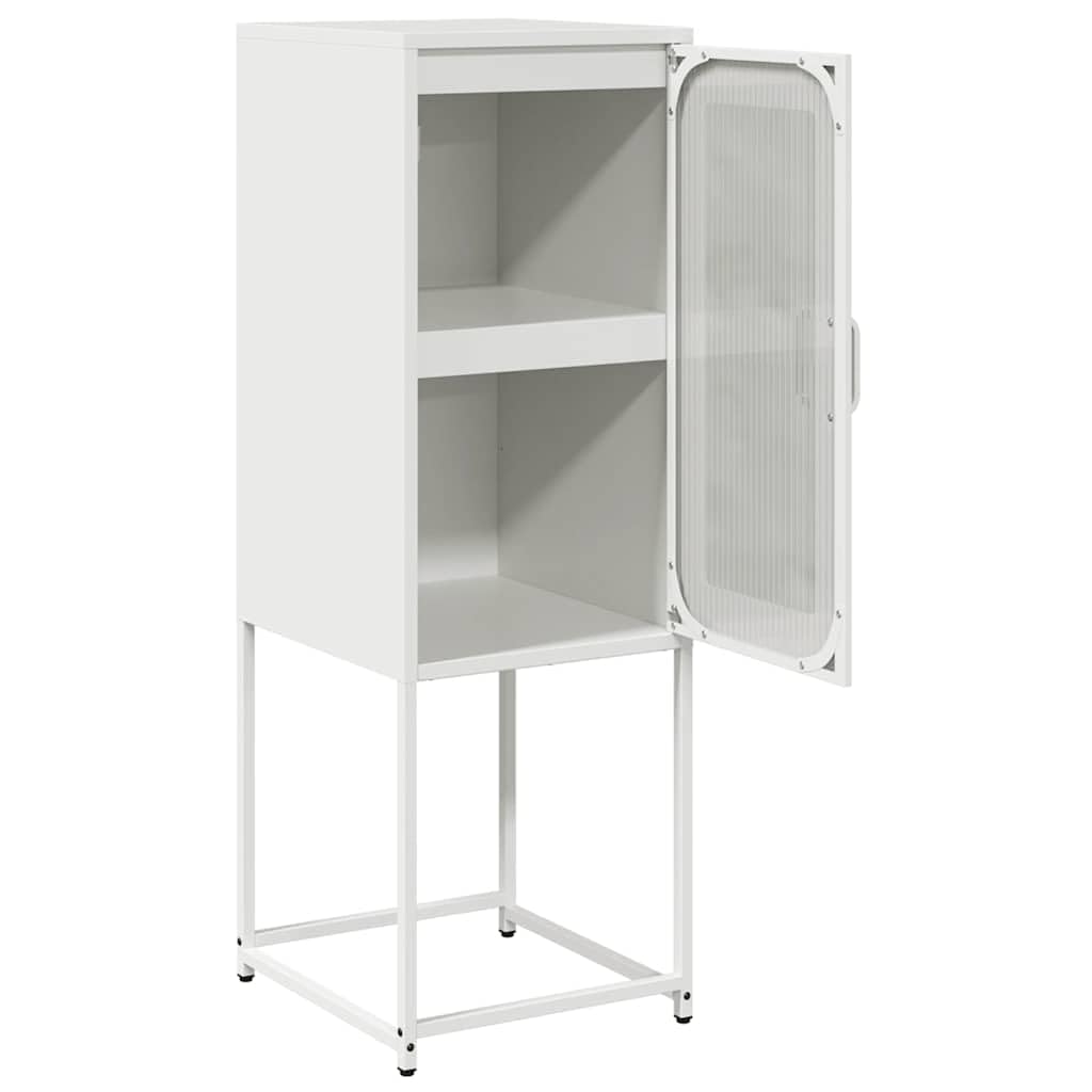 Buffet blanc 36 x 39 x 107 cm, en acier laminé à froid, armoire de rangement durable pour chambre à coucher, salon, bureau