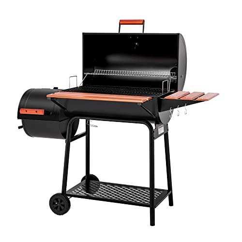 Royal Gourmet Cc1830W 30 Barrel Charcoal Grill With Side Table, 627 Square Inches, Outdoor Backyard, Patio And Parties, Black #TOP1