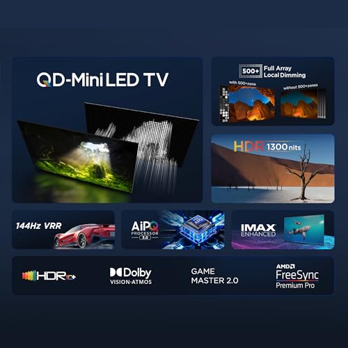 Image of TCL 85 Inch TV, 4K QD-Mini LED Smart TV, Google TV, Game Master 2.0 Dolby Vision IQ-Atmos HDR 1500 nits peak IMAX Enhanced 144HZ VRR - 85C755