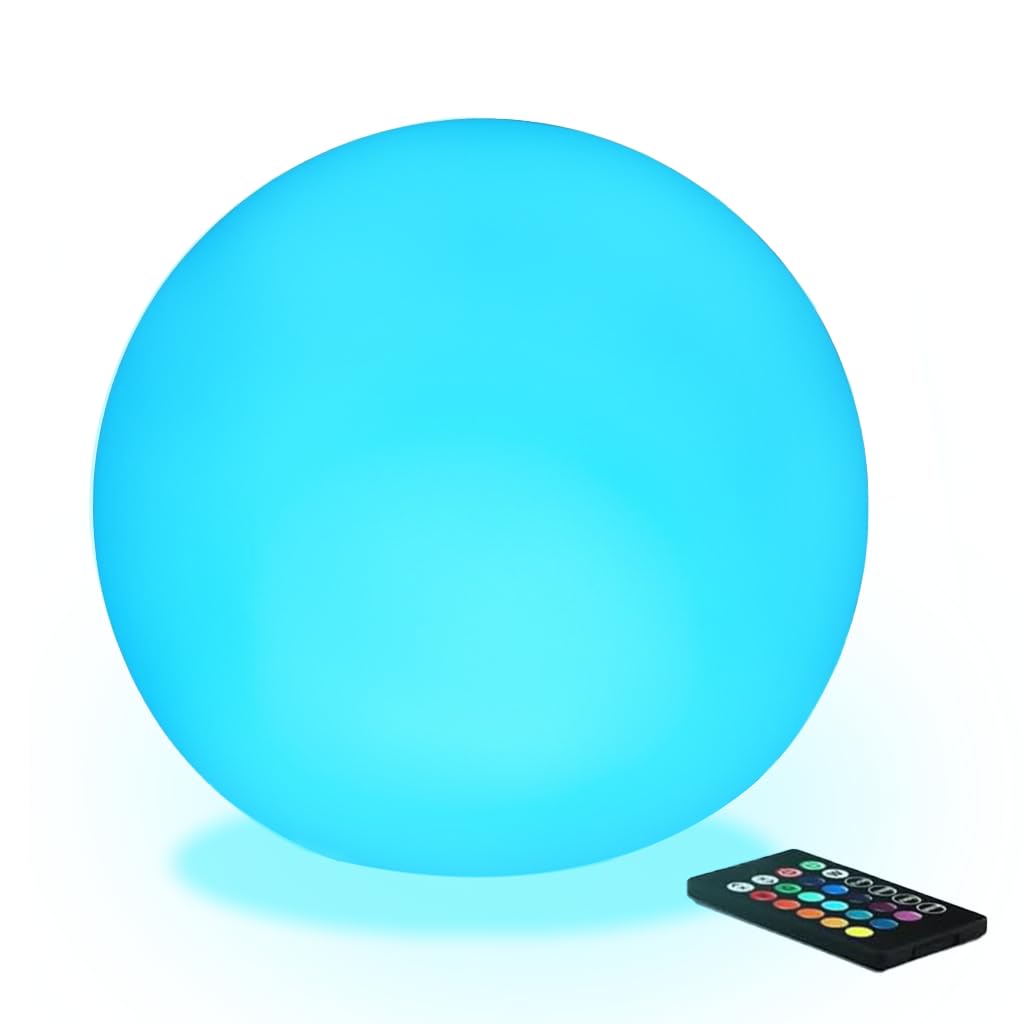 Photo 1 of ***Missing remote, and charger***COPU 10 inch Rechargeable LED Ball Light, Dimmable LED Globe Light w/Remote, 16 RGB Colors Changing LEDs Globe Mood Lights, IP65 Waterproof Floor Lamp for Backyard Patio Garden Wedding Party Home