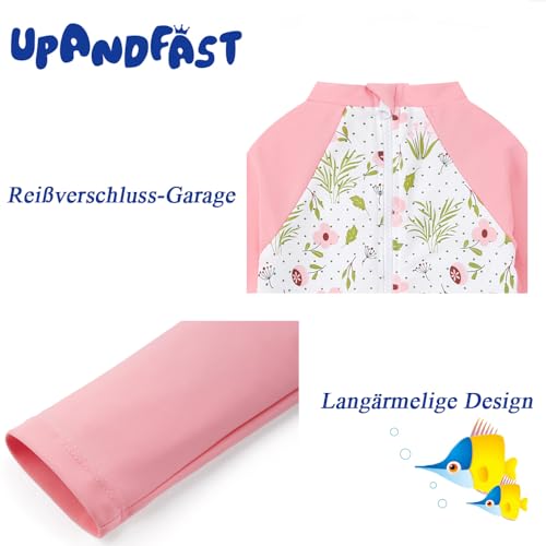 upandfast Baby Mädchen Badebekleidung mit Knöpfen UV-Schutz Baby Girl Swimwear(3-6 Monate, Hell Rosa)