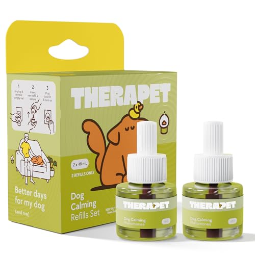 TherapetMD Dog Calming Diffuser Refill Kit (2-Pack 60-Day Supply) Dog Pheromone Refills for Stress Separation Pee Accidents Barking & Destructive Behaviors. Use with TheraPet MD Diffuser Only
