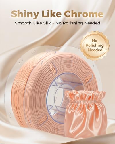 Image of VOXELAB Silk+ PLA Filament 1.75mm, Shiny Chrome-Like Finish with Enhanced Layer Adhesion, 1kg (2.2lbs) for Most FDM 3D Printers, Smooth & Flawless Printing(Skin Color)