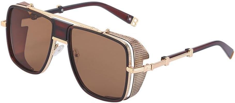 Steampunk Sunglasses for Men Square Retro Glasses Punk Sunglasses for Women Vintage