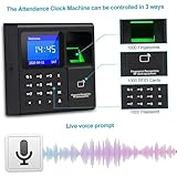 Jaywool Time Attendance Machine Fingerprint Password Time Clock for Employee with Finger Scan, RFID and PIN Punching in One Easy Install Easy to Use - Image 6