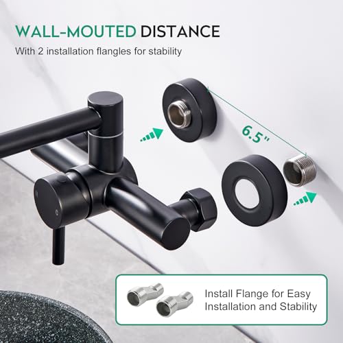 Mitigeur evier 2 jets d'eau robinet mural noir mat CREA 360